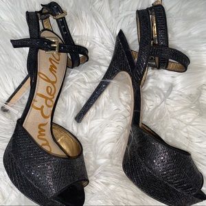 SAM EDELMAN: Black sparkly heels